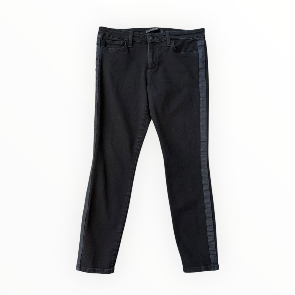 JOES JEANS Mali Black Tuxedo Skinny Jeans Side Stripe Size‎ 12 31